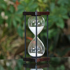 Square Wood Hourglass with Black Spindles 30 Minutes